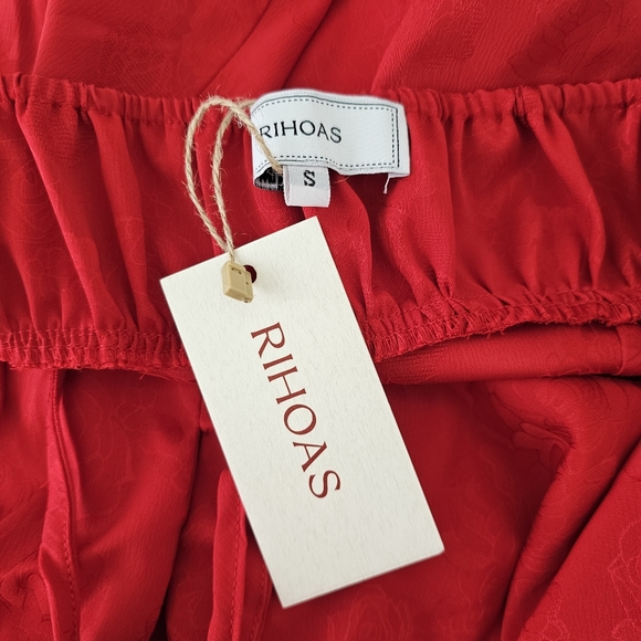 Red Midi Dress with Slit - Picture 6 of 8